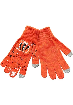 Forever Collectibles Cincinnati Bengals Paint Splatter Knit Mens Gloves