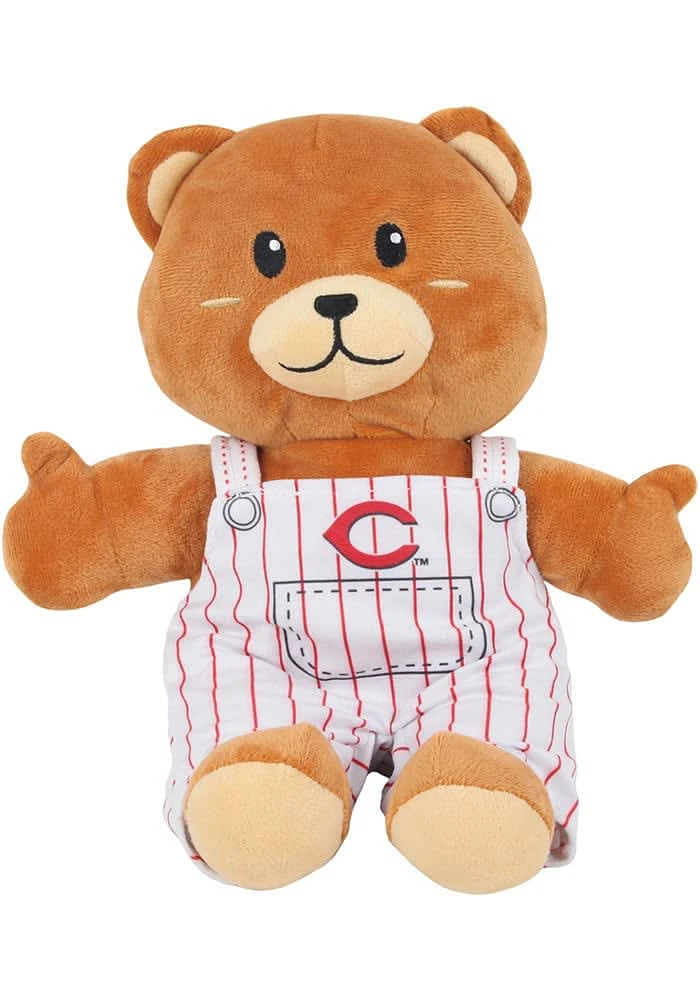 Forever Collectibles Cincinnati Reds  12 Inch Pinstripe Overall Bear Plush