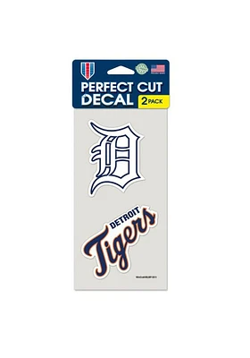 Detroit Tigers 4x4 2pk Auto Decal - White