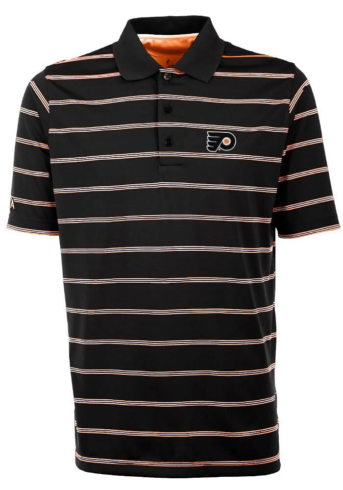 Antigua Philadelphia Flyers Mens Black Deluxe Short Sleeve Polo