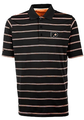 Antigua Philadelphia Flyers Mens Black Deluxe Short Sleeve Polo
