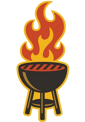 KC BBQ 3 inch - 4 inch in size Stickers - Brown
