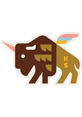 Kansas 3 inch - 4 inch in size Graphic Stickers - Brown