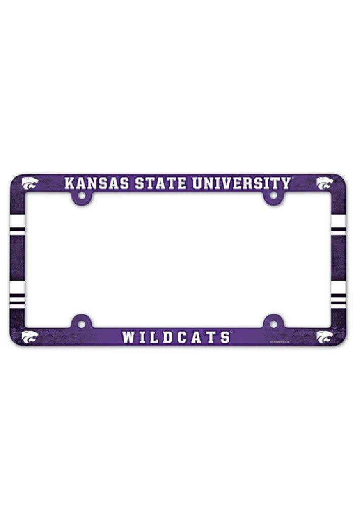 K-State Wildcats Plastic Full Color License Plate Frame - Purple