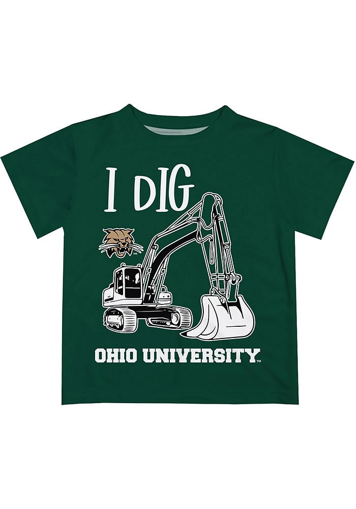 Vive La Fete Ohio Bobcats Toddler Green Excavator Short Sleeve T-Shirt