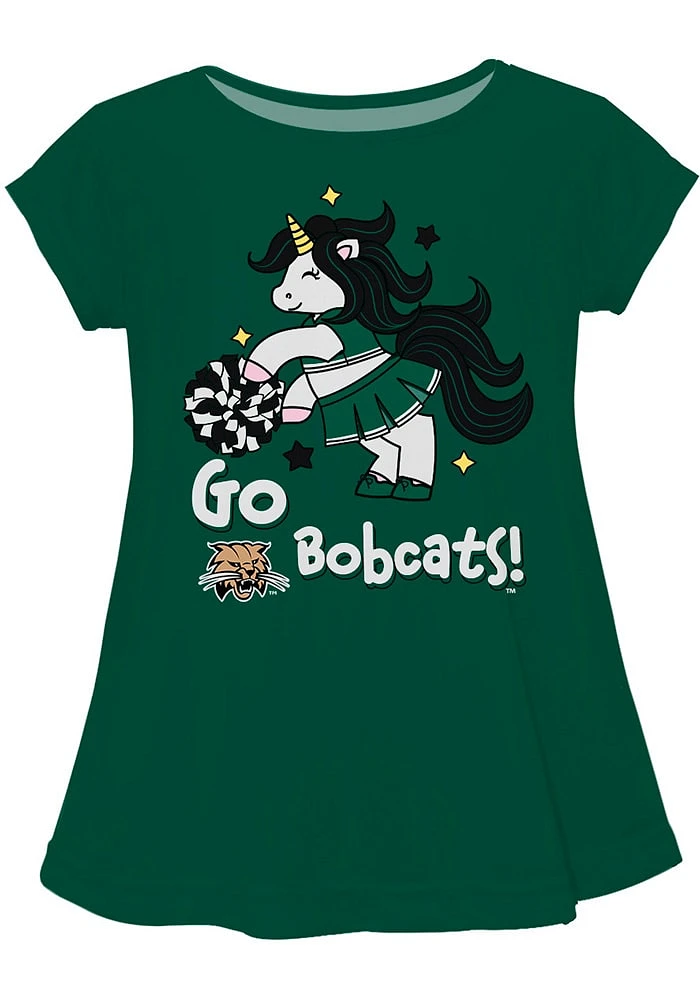 Vive La Fete Ohio Bobcats Infant Girls Unicorn Blouse Short Sleeve T-Shirt Green