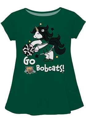 Vive La Fete Ohio Bobcats Infant Girls Unicorn Blouse Short Sleeve T-Shirt Green