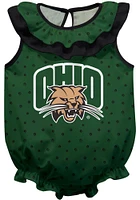 Vive La Fete Ohio Bobcats Baby Green Ruffle Short Sleeve One Piece