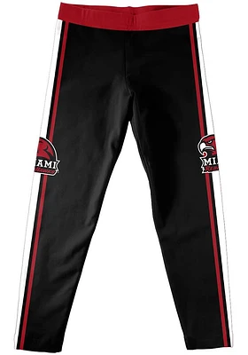 Vive La Fete Miami RedHawks Infant Girls Black Stripe Bottoms Leggings