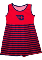 Vive La Fete Dayton Flyers Baby Girls Red Stripes Short Sleeve Dress