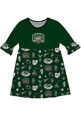 Vive La Fete Ohio Bobcats Toddler Impressions Long Sleeve Dress