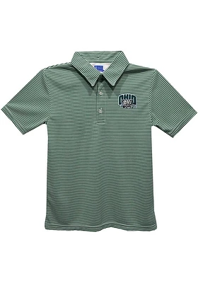 Vive La Fete Ohio Bobcats Toddler Green Pencil Stripe Short Sleeve Polo Shirt