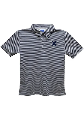 Vive La Fete Xavier Musketeers Toddler Navy Blue Pencil Stripe Short Sleeve Polo Shirt