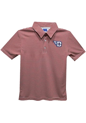 Vive La Fete Dayton Flyers Youth Red Pencil Stripe Short Sleeve Polo Shirt