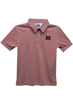 Vive La Fete Miami RedHawks Youth Red Pencil Stripe Short Sleeve Polo Shirt