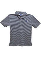 Vive La Fete Xavier Musketeers Youth Navy Blue Pencil Stripe Short Sleeve Polo Shirt