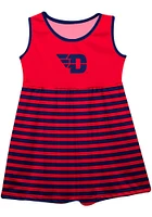 Vive La Fete Dayton Flyers Girls Red Stripes Short Sleeve Dress