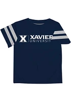 Vive La Fete Xavier Musketeers Youth Navy Blue Stripes Short Sleeve T-Shirt