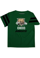 Vive La Fete Ohio Bobcats Toddler Green Stripes Short Sleeve T-Shirt