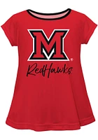 Vive La Fete Miami RedHawks Toddler Girls Script Blouse Short Sleeve T-Shirt