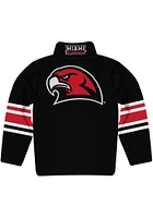 Vive La Fete Miami RedHawks Toddler Black Stripe Long Sleeve Qtr Zip