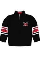 Vive La Fete Miami RedHawks Youth Black Stripe Long Sleeve Quarter Zip Shirt