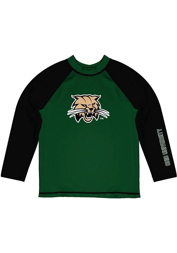 Vive La Fete Ohio Bobcats Youth Green Rash Guard Long Sleeve T-Shirt