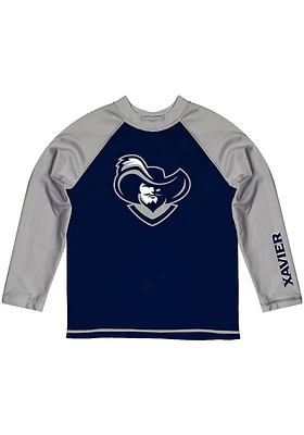 Vive La Fete Xavier Musketeers Youth Blue Rash Guard Long Sleeve T-Shirt