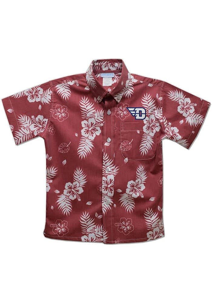 Vive La Fete Dayton Flyers Youth Red Hawaiian Short Sleeve T-Shirt