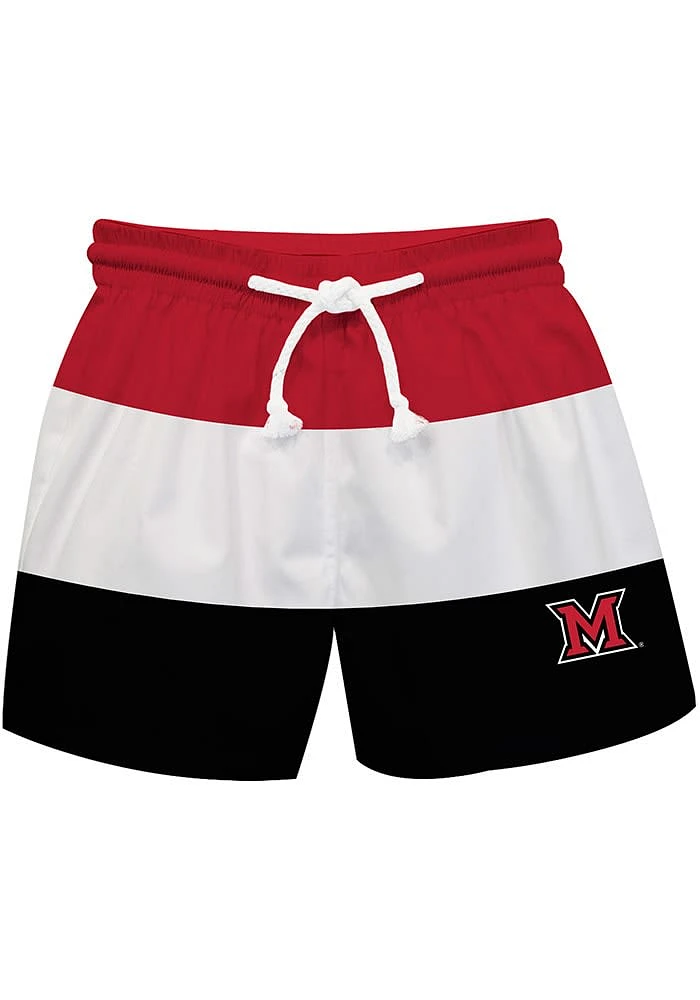 Vive La Fete Miami RedHawks Baby Red Stripe Swim Trunks