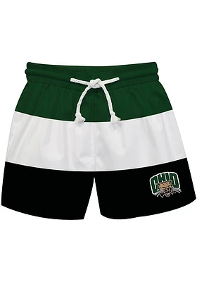 Vive La Fete Ohio Bobcats Toddler Green Stripe Swimwear Swim Trunks