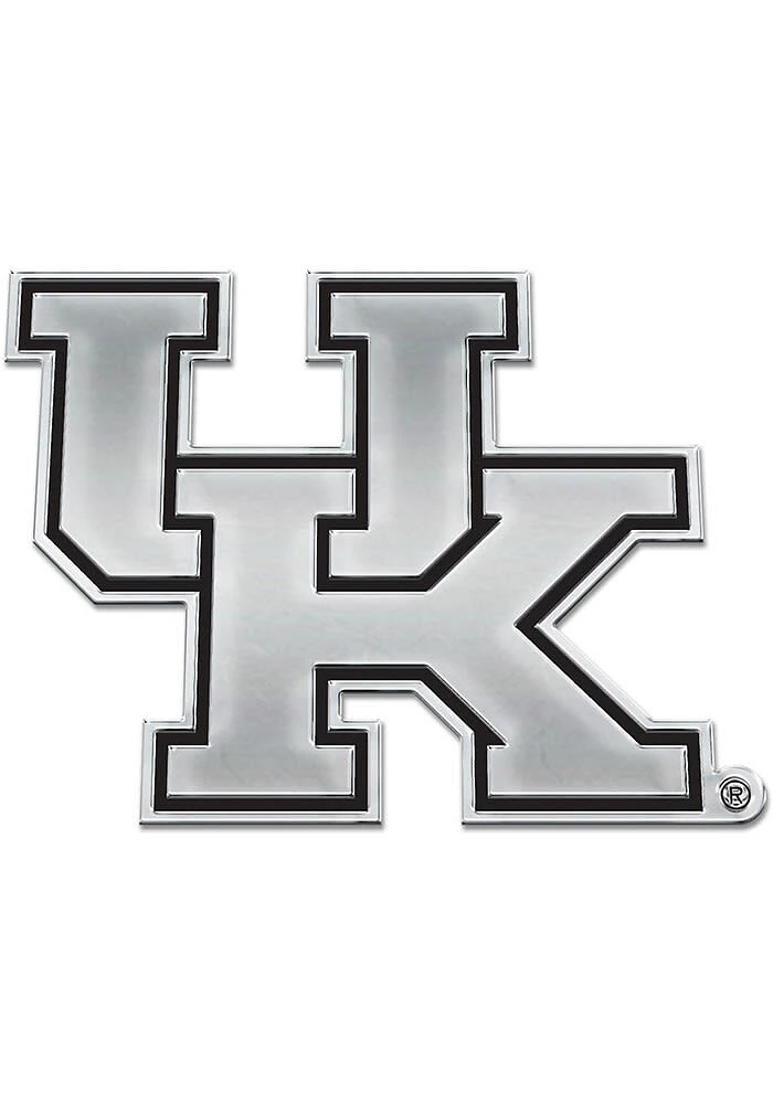 Kentucky Wildcats Chrome Design Car Emblem - Silver