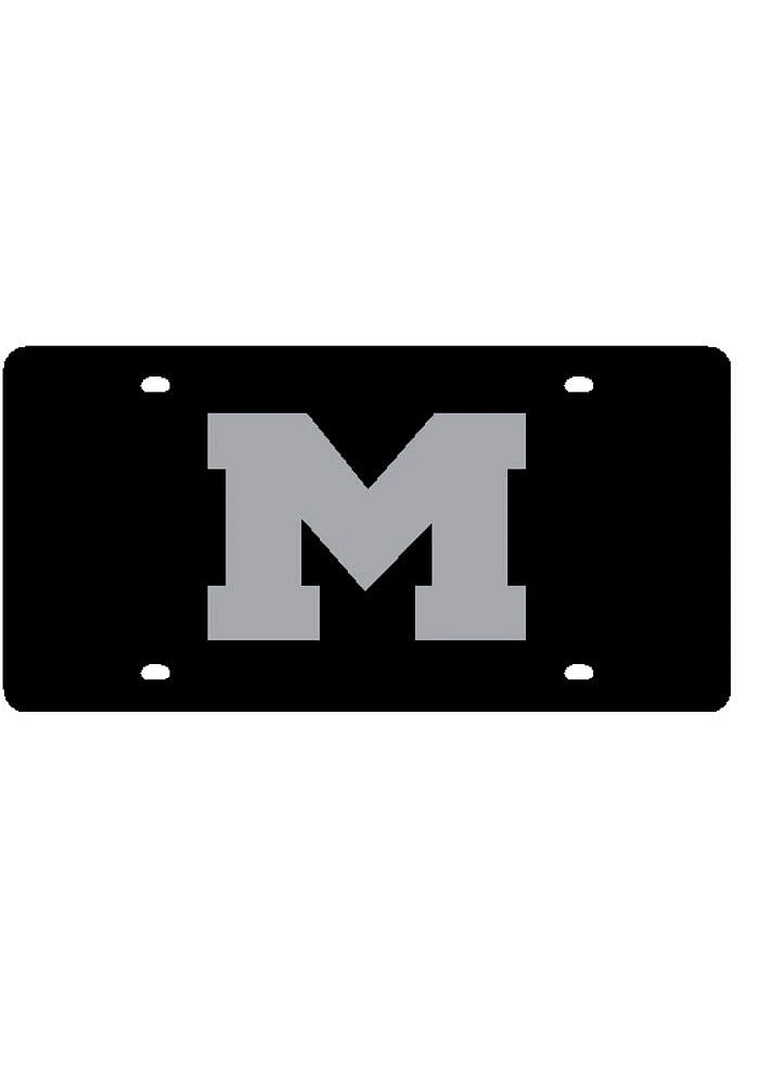Michigan Wolverines Black Black Mascot Logo Car Accessory License Plate