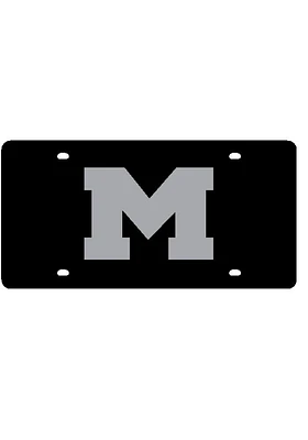 Michigan Wolverines Black Black Mascot Logo Car Accessory License Plate