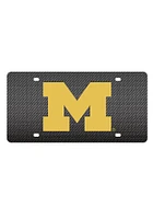 Michigan Wolverines Blue Carbon Fiber Car Accessory License Plate