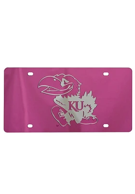Kansas Jayhawks Pink Pink Jayhawk Car Accessory License Plate