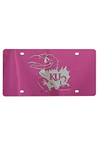 Kansas Jayhawks Pink Pink Jayhawk Car Accessory License Plate