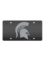 Michigan State Spartans Grey Carbon Fiber Car Accessory License Plate