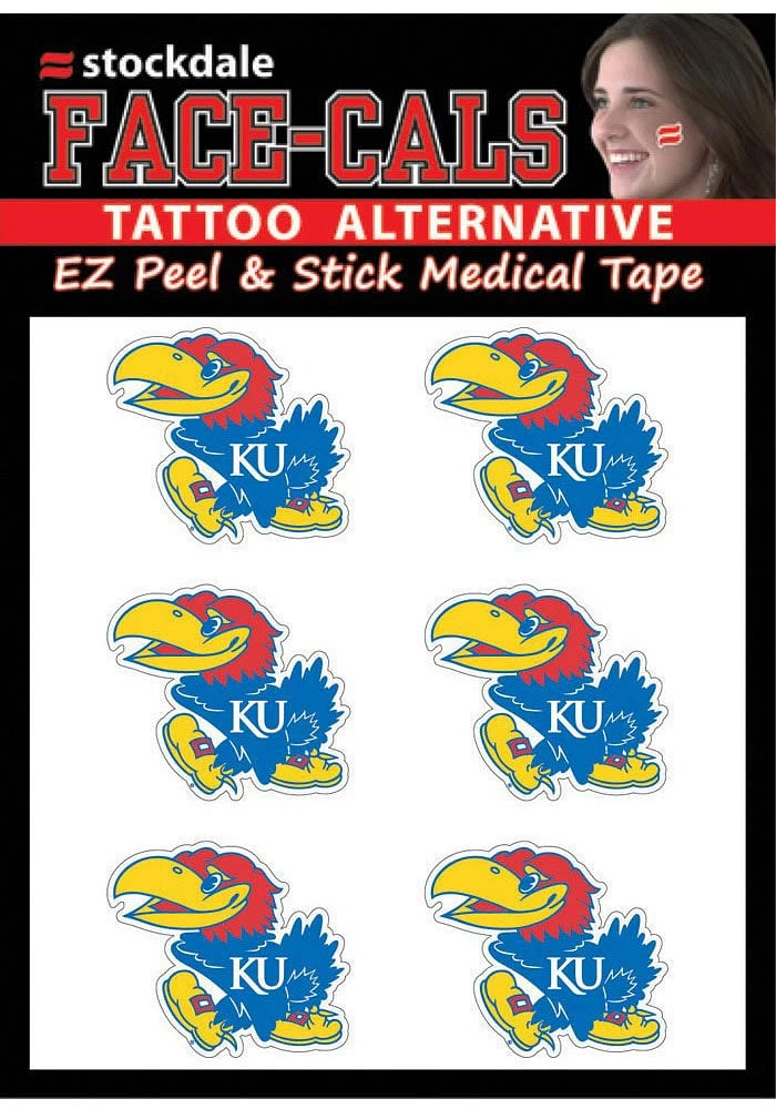 Kansas Jayhawks 6 Pack Design Tattoo