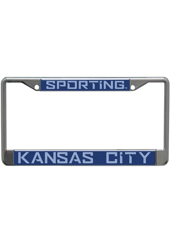 Sporting Kansas City Team Name Chrome License Plate Frame - Blue