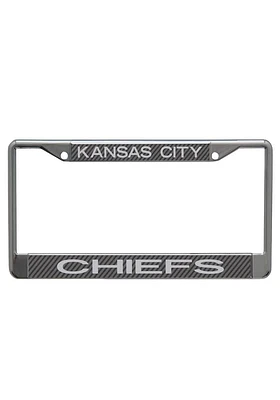 Kansas City Chiefs Team Name Carbon Fiber License Plate Frame - Black