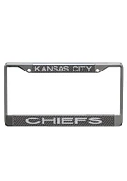 Kansas City Chiefs Team Name Carbon Fiber License Plate Frame - Black