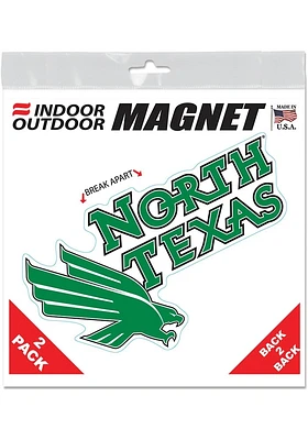 North Texas Mean Green 6x6 2 Pack Car Magnet - Green