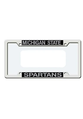 Michigan State Spartans Chrome Design License Plate Frame - White