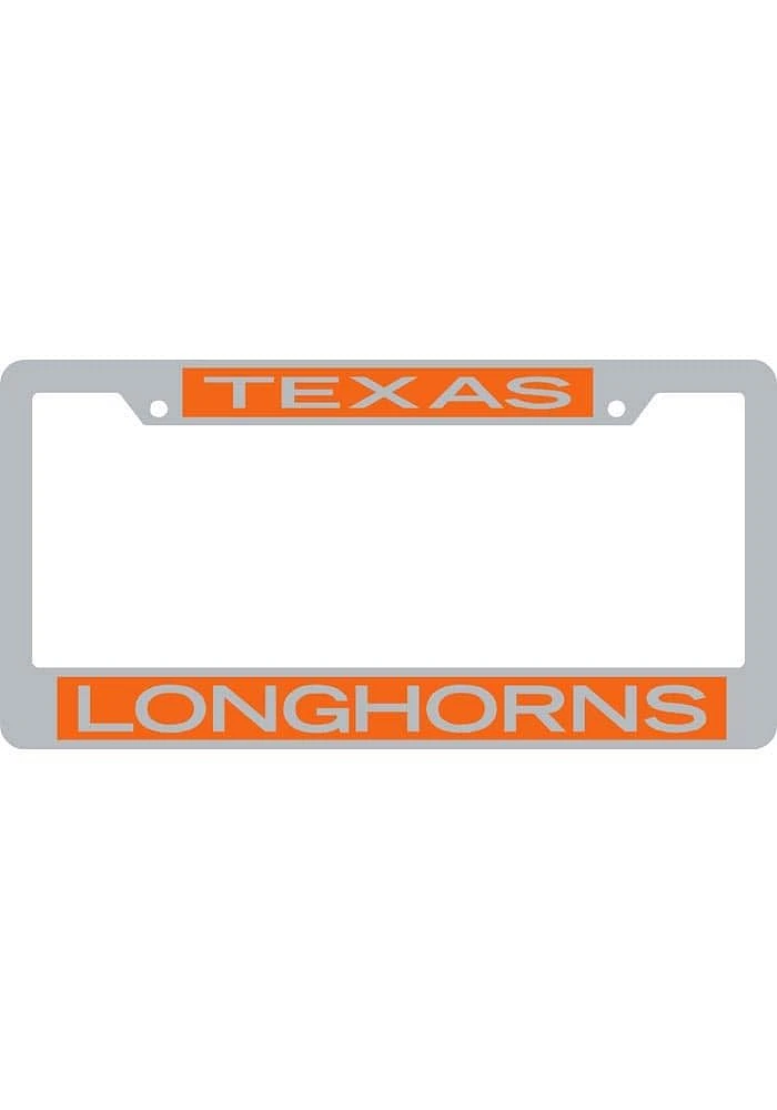 Texas Longhorns Orange Mirror Acrylic License Plate Frame - Silver