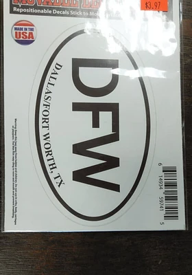 Dallas Ft Worth Dallas DFW Auto Decal -