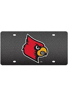 Louisville Cardinals Black Carbon Fiber Car Accessory License Plate