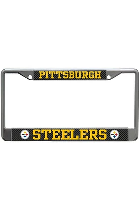 Pittsburgh Steelers Carbon Fiber License Plate Frame - Silver