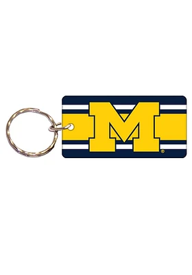 Michigan Wolverines Stripe Keychain - Yellow