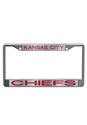 Kansas City Chiefs Team Name Chrome License Plate Frame - Silver